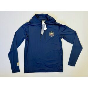 Pendleton Surf Sun Tee Hoodie Mens Small Navy Blue Performance Long Sleeve Shirt